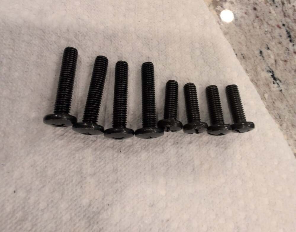LG TV Stand Base Screws Set of 8 Black Phillips Head